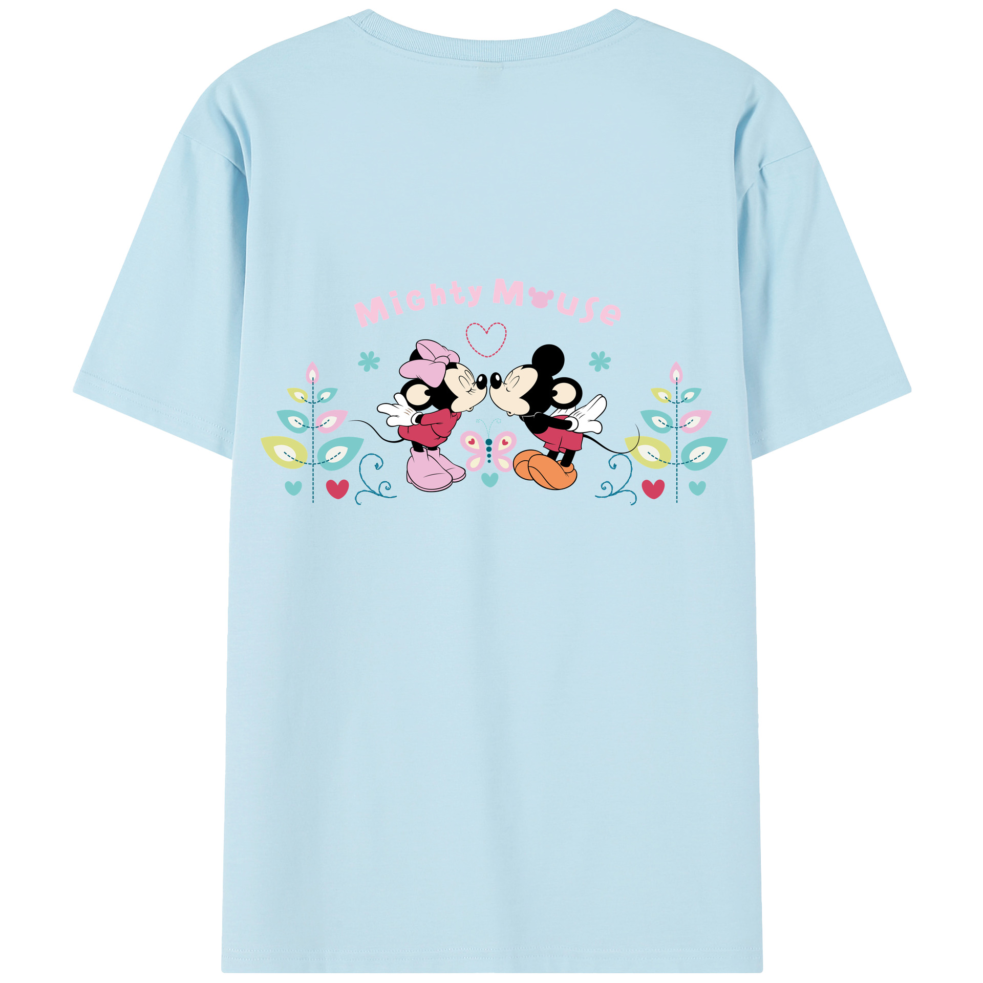 （画像用） ミッキーマウス Mickey Mouse 綿100％半袖Tシャツ（背面プリント）